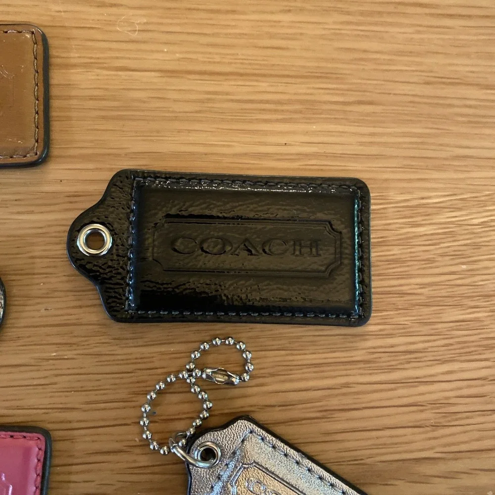 Coach Bag Charm Tag Fob Womens One Size Multicolor Leather Patent Lot Of 14 - Picture 2 of 8